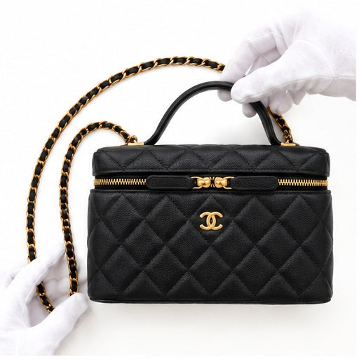 Black Quilted Vanity Case