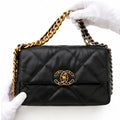 Black Quilted Chain Flap Bag