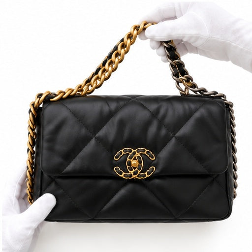 Black Quilted Chain Flap Bag